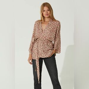 Crowned Kimono Floral Print Kimono